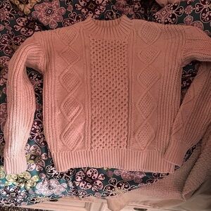 Banana Republic Blush Cable Knit Sweater